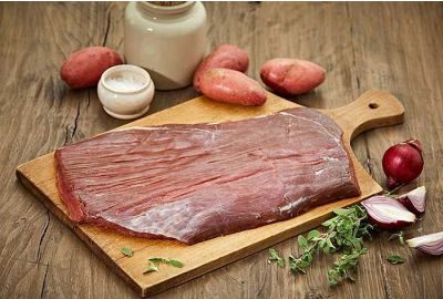 Rezept für gegrilltes Flanksteak Bavette mit Spargel und Salat