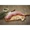 Schweinefilet mediterrane Art mit Rosmarinkartoffel und geröstetem Gemüse
